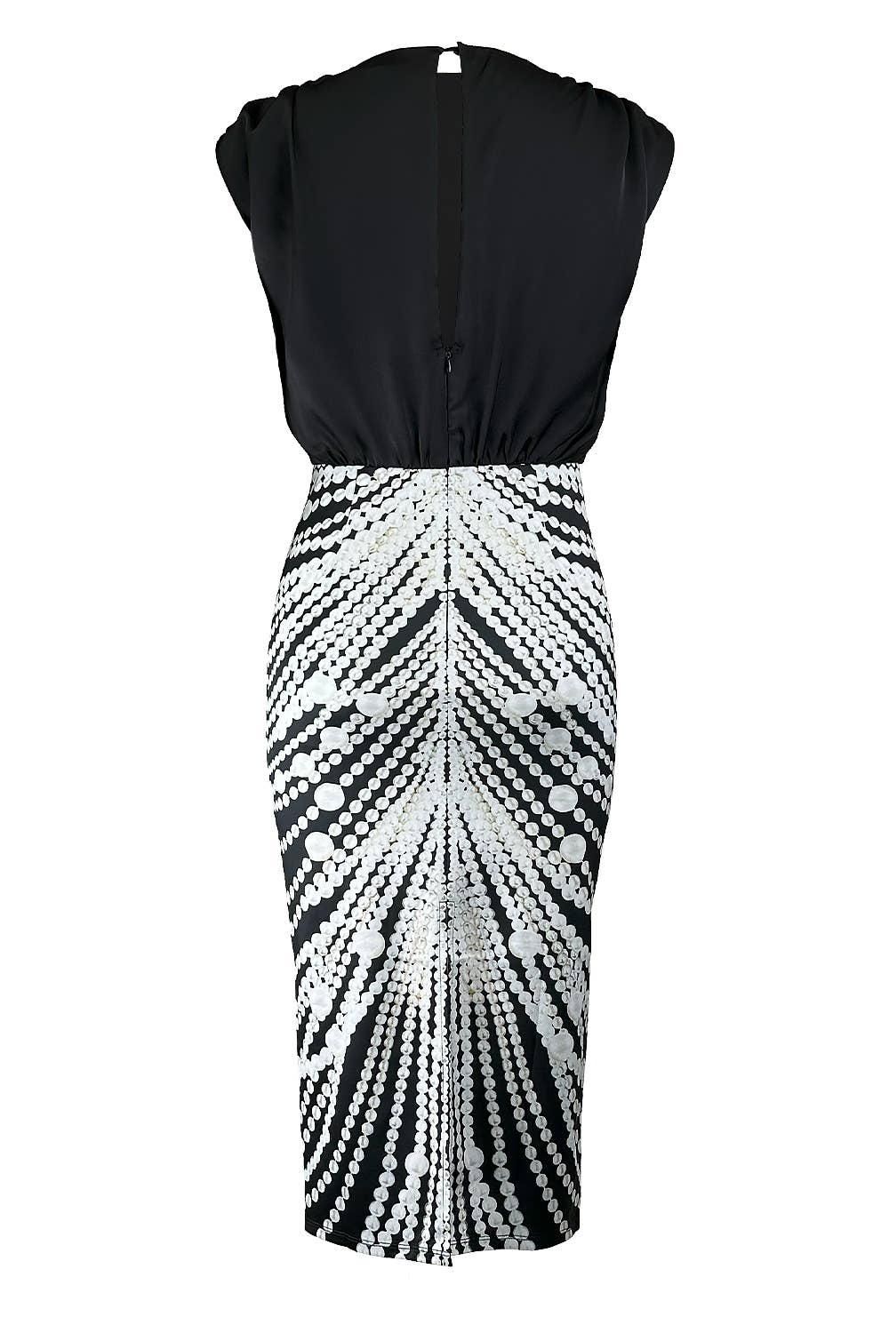 Satin Pearls Midi Dress